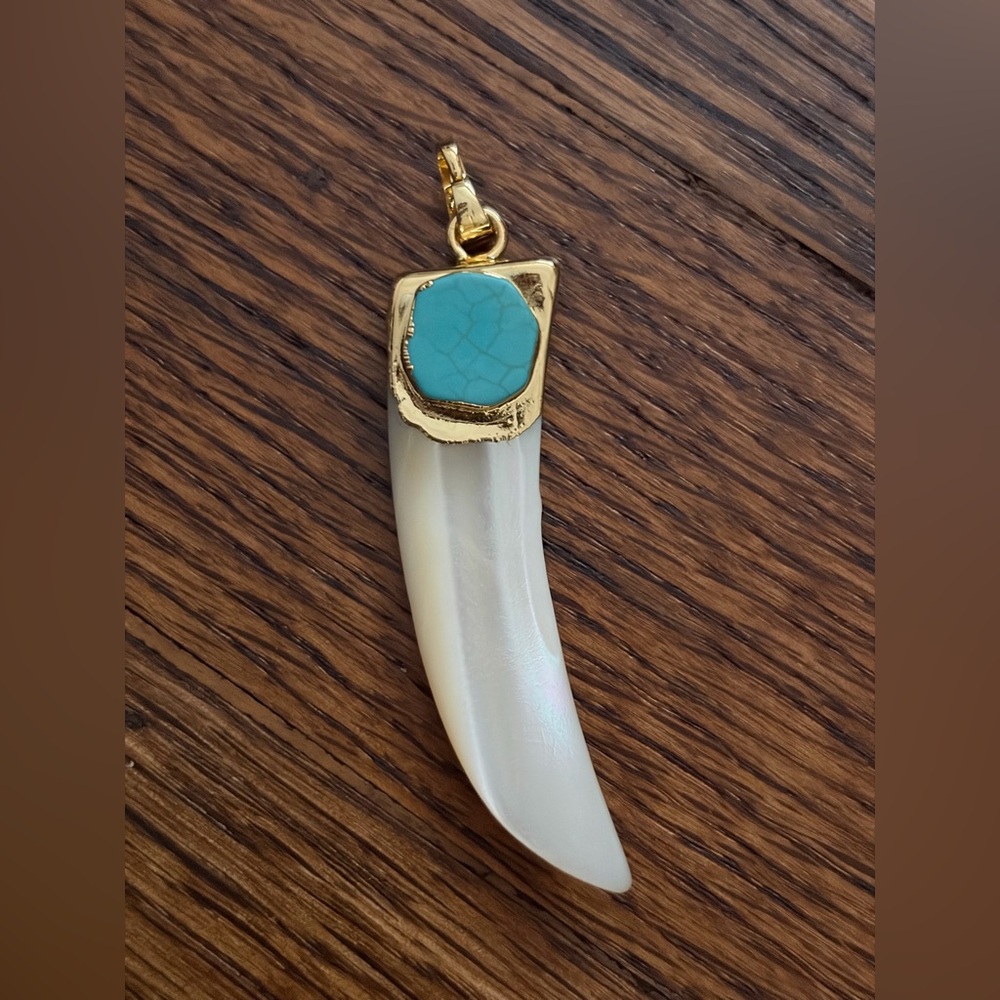 Parker Thatch elegant horn with turquoise charm